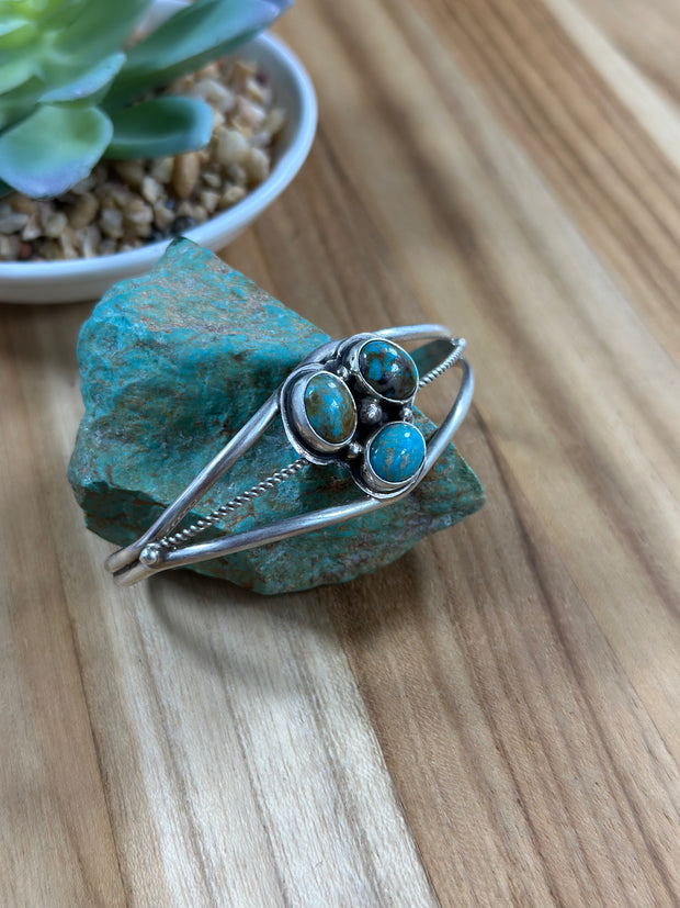 3 Stone Kingman Turquoise Bracelet