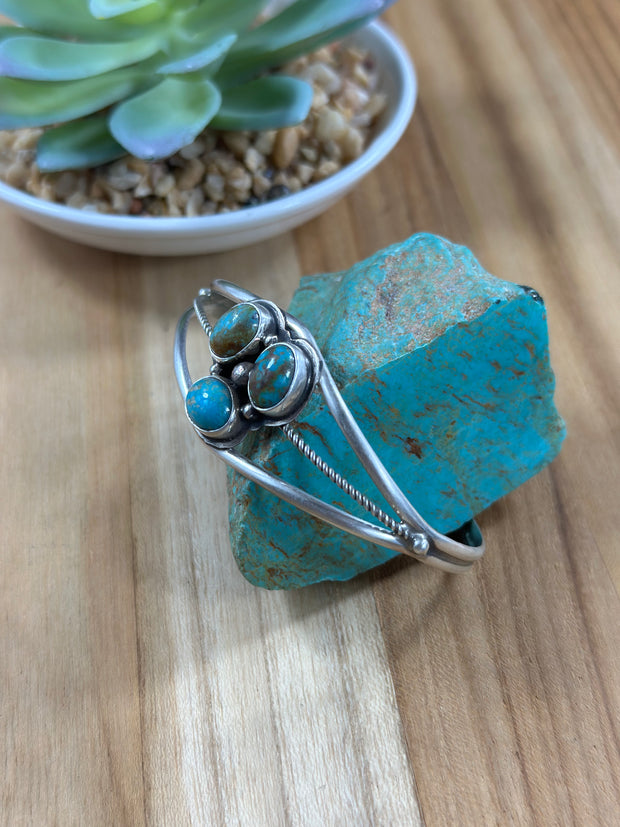 3 Stone Kingman Turquoise Bracelet