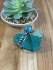 Single Square Stone Kingman Turquoise Cuff
