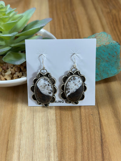 White Buffalo Dangle Earrings