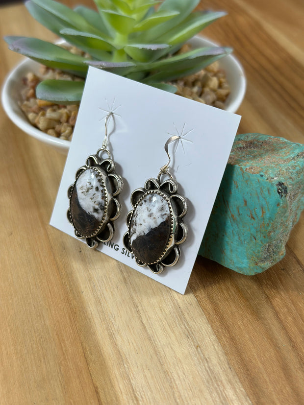 White Buffalo Dangle Earrings