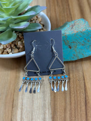 Kingman Turquoise Triangle Dangle Earrings