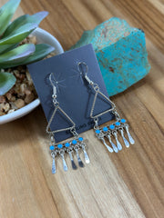 Kingman Turquoise Triangle Dangle Earrings