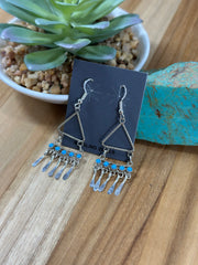 Kingman Turquoise Triangle Dangle Earrings