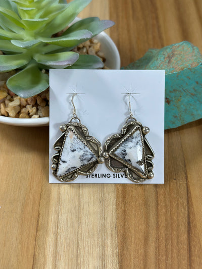 White Buffalo Dangle Earrings