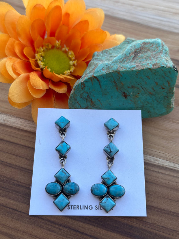 Kingman Turquoise Dangle Earrings