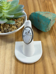 White Buffalo Oval Ring