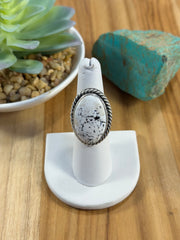 White Buffalo Oval Ring