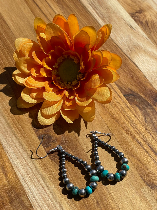 Navajo Style Beads and Turquoise Earrings