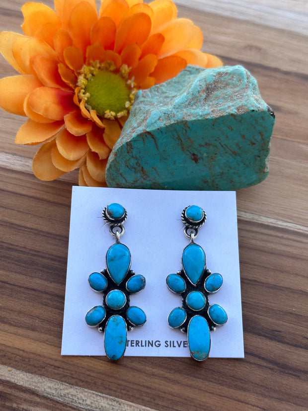 Kingman Turquoise Bow Tie Earrings