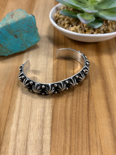 Sterling Silver Star Drop Navajo Style Cuff