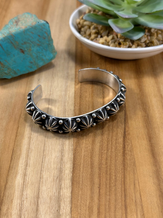 Sterling Silver Star Drop Navajo Style Cuff