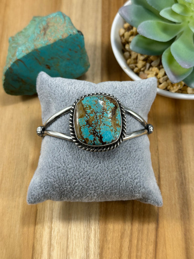 Square Stone Kingman Turquoise Cuff
