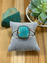 Square Stone Kingman Turquoise Cuff