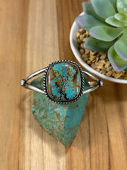 Square Stone Kingman Turquoise Cuff