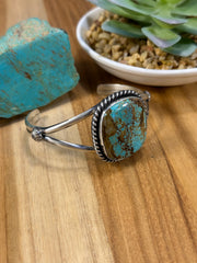 Square Stone Kingman Turquoise Cuff