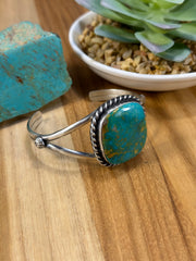 Square Stone Kingman Turquoise Cuff