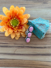 Pink Conch 3 stone ring
