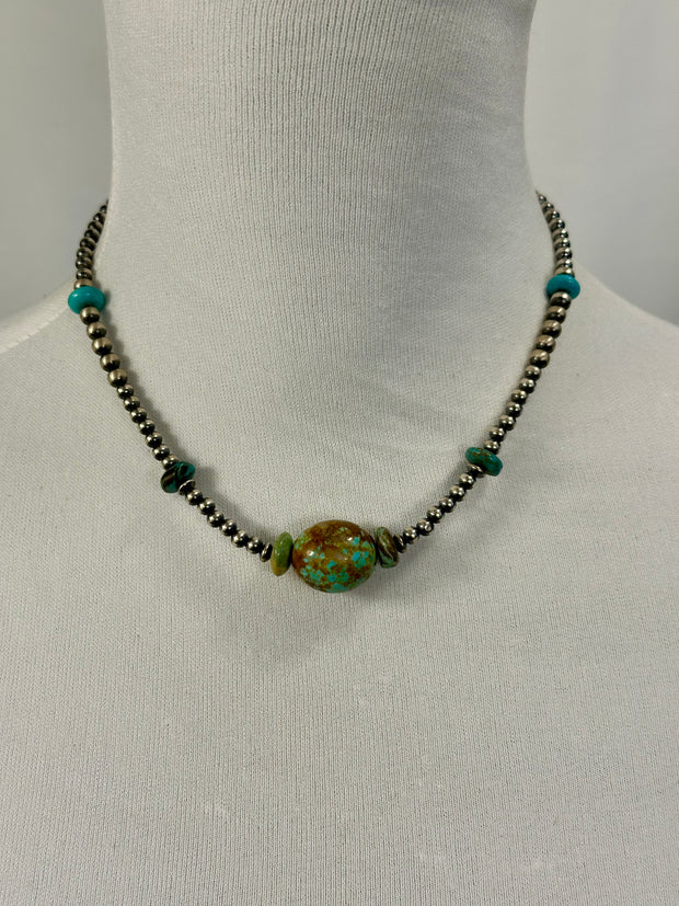 Kingman and Navajo Pearl Necklace