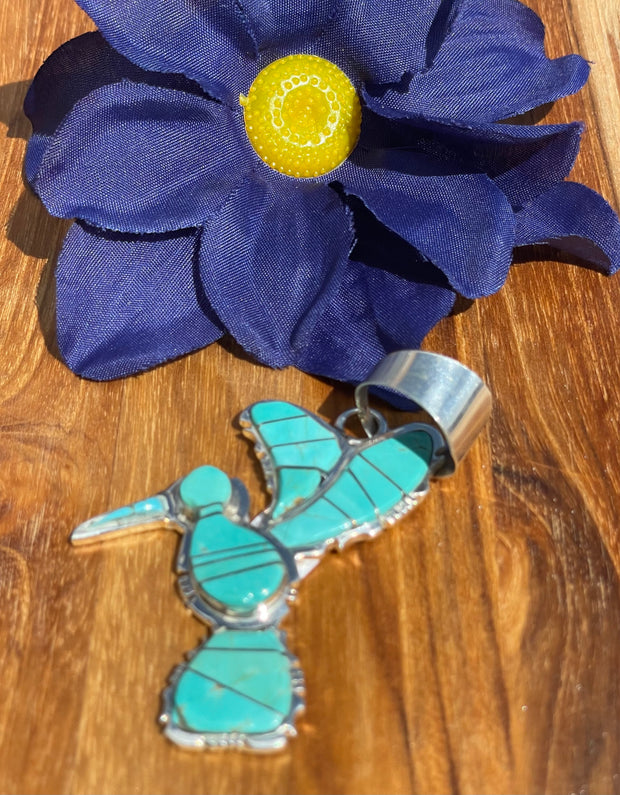 Hummingbird Turquoise Pendant