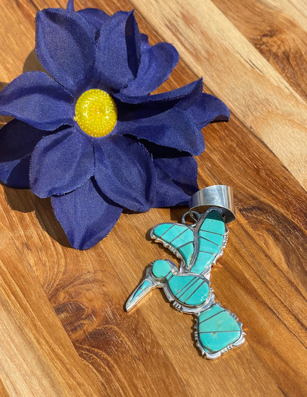 Hummingbird Turquoise Pendant