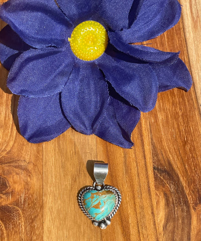 Kingman Turquoise Heart Pendant