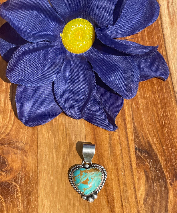 Kingman Turquoise Heart Pendant