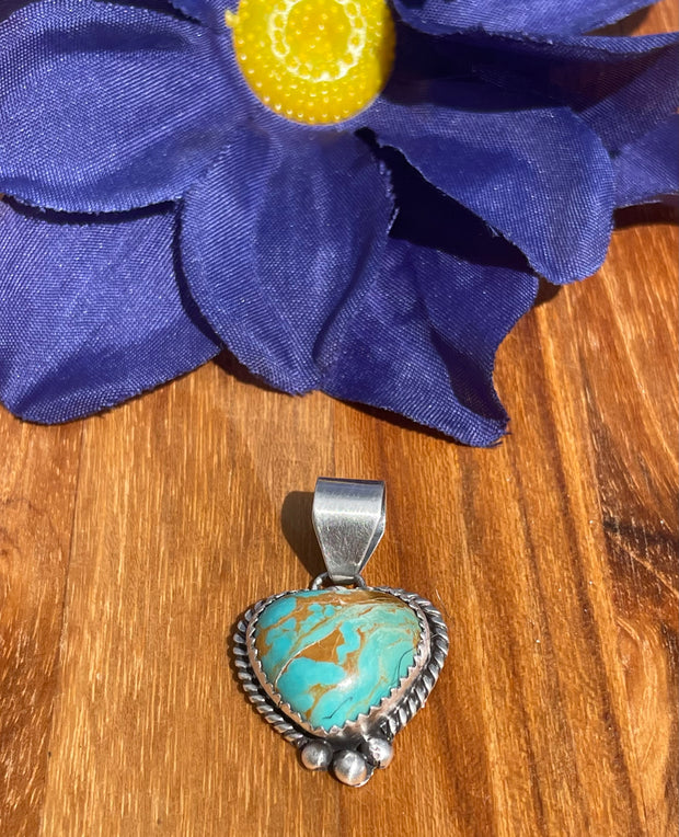 Kingman Turquoise Heart Pendant