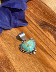 Kingman Turquoise Heart Pendant
