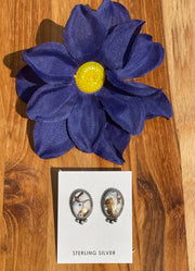 White Buffalo  and Bronze Earrings