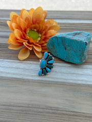 Kingman Turquoise Half Cluster Ring