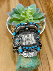 Sterling Kingman Horse Saddle Cuff