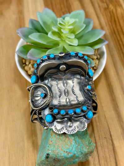 Sterling Kingman Horse Saddle Cuff