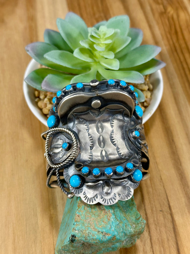 Sterling Kingman Horse Saddle Cuff