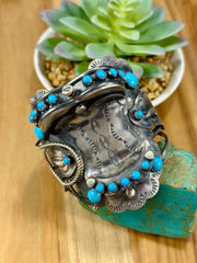 Sterling Kingman Horse Saddle Cuff