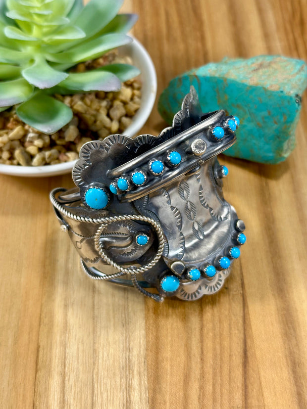 Sterling Kingman Horse Saddle Cuff