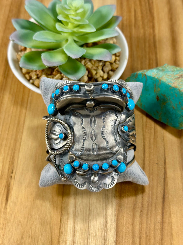 Sterling Kingman Horse Saddle Cuff