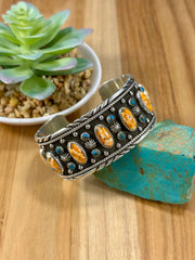 Orange Spiny & Kingman Row Cuff