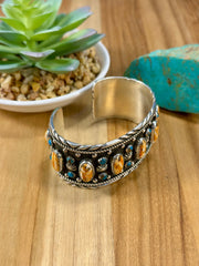 Orange Spiny & Kingman Row Cuff