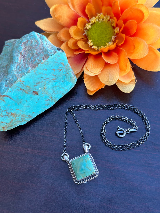 17" Square Turquoise Necklace