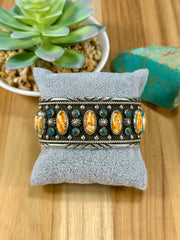 Orange Spiny & Kingman Row Cuff
