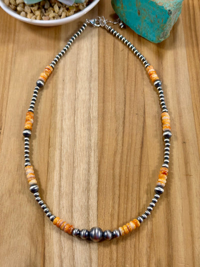 Spiny Oyster and Pearl Bead Necklace