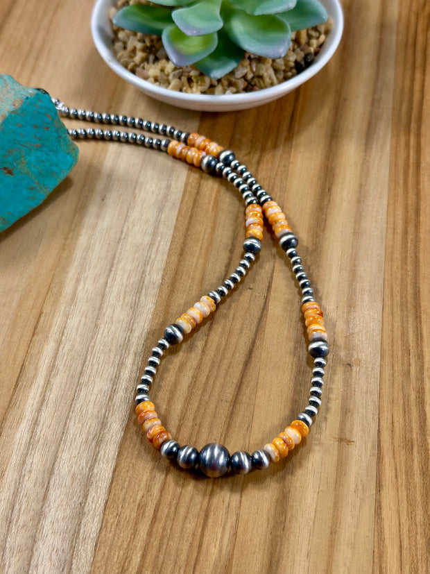 Spiny Oyster and Pearl Bead Necklace