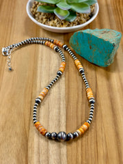 Spiny Oyster and Pearl Bead Necklace