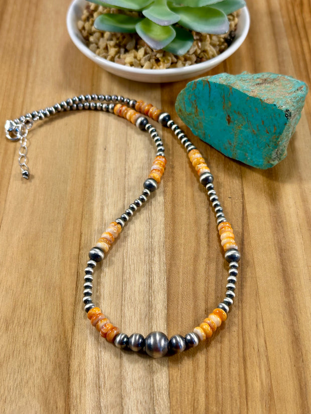 Spiny Oyster and Pearl Bead Necklace