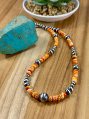 Spiny Oyster & Pearl Bead Necklace