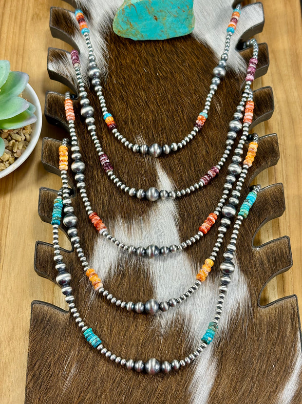 Spiny Oyster & Pearl Bead Necklace