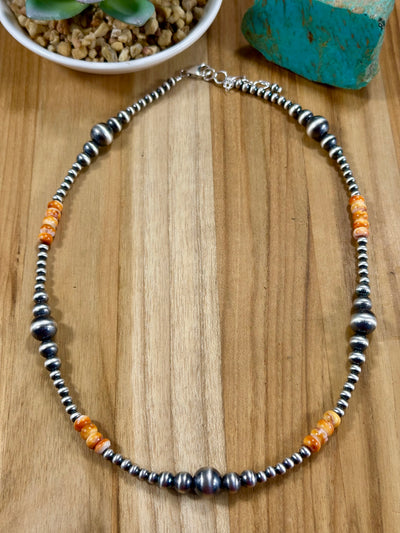Spiny Oyster & Pearl Bead Necklace