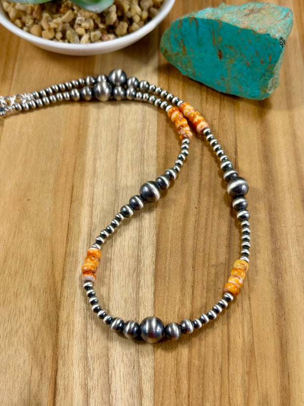 Spiny Oyster & Pearl Bead Necklace