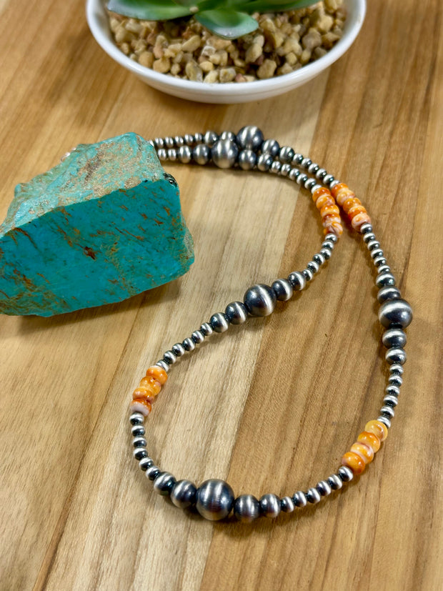 Spiny Oyster & Pearl Bead Necklace